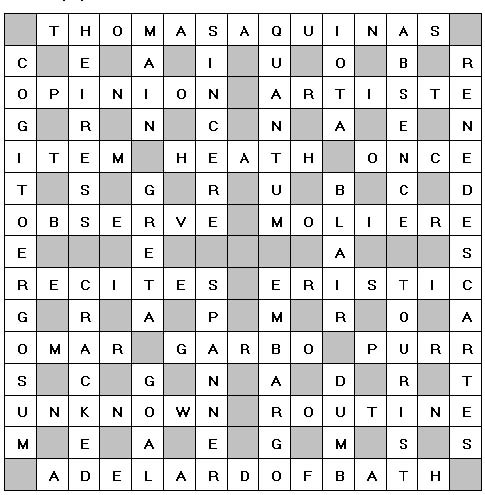 Crossword Solution