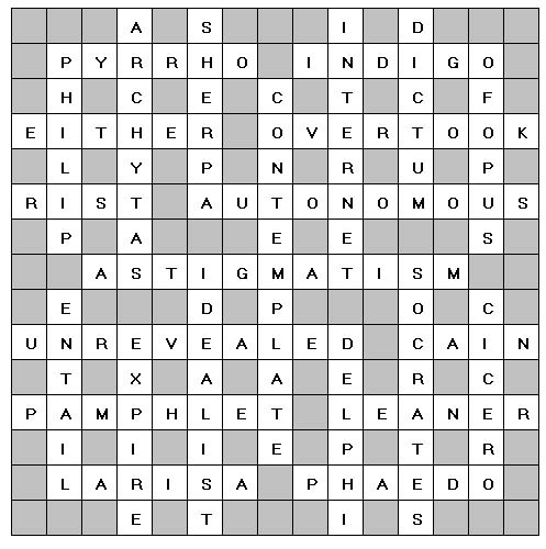 Crossword Solution